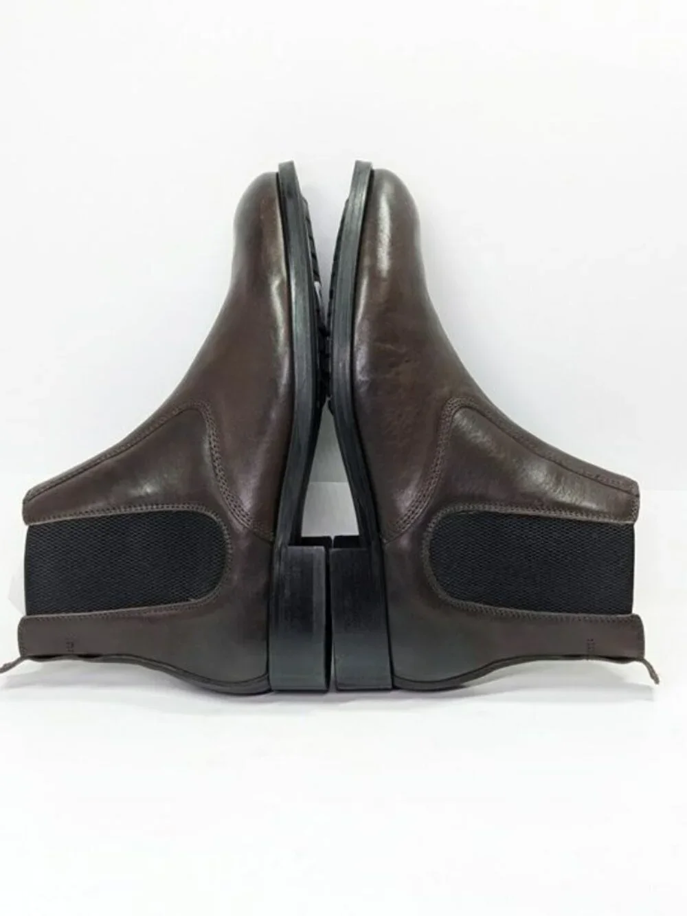 AllSaints Men's Gus Pull On Chelsea Boots Brown Distressed Leather Size 45